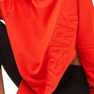 Ivy Park Red Logo Embossed sliced sweatshirt